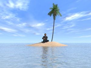 man on a deserted island